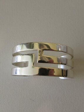 Rustic Cuff Silver Tone Cut Out Cuff Bracelet